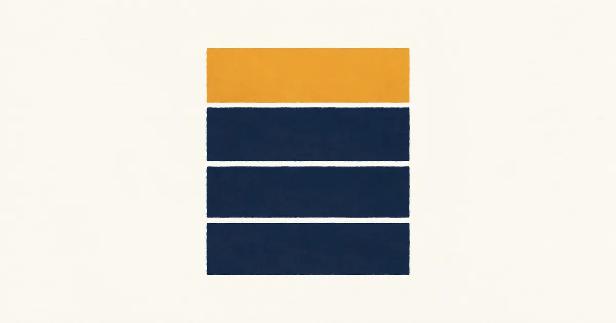 Navy blocks topped by a saffron block, shown as a preview
